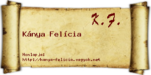 Kánya Felícia névjegykártya